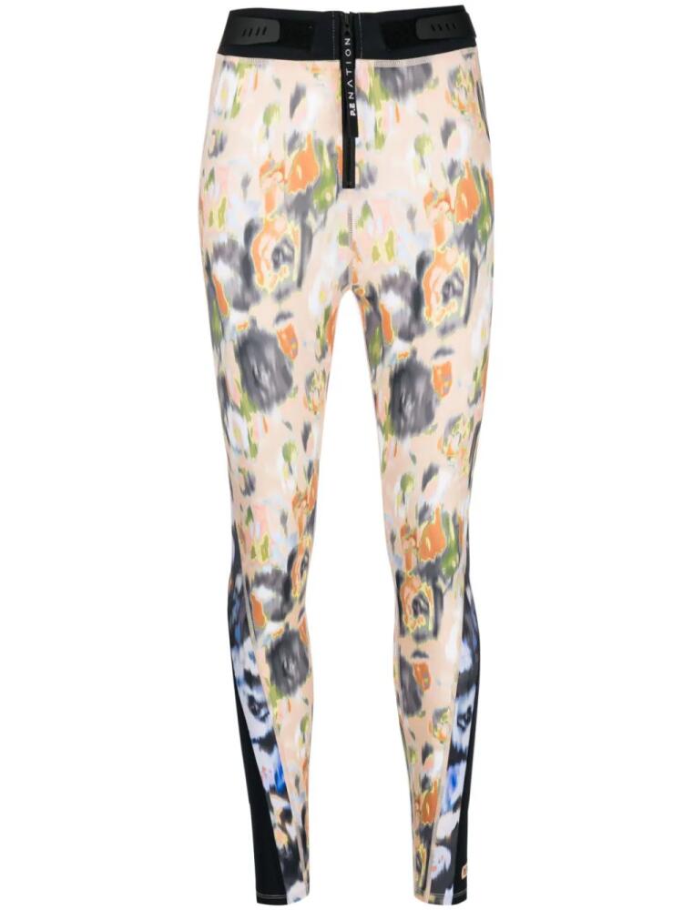 P.E Nation graphic-print high-waisted leggings - Neutrals Cover