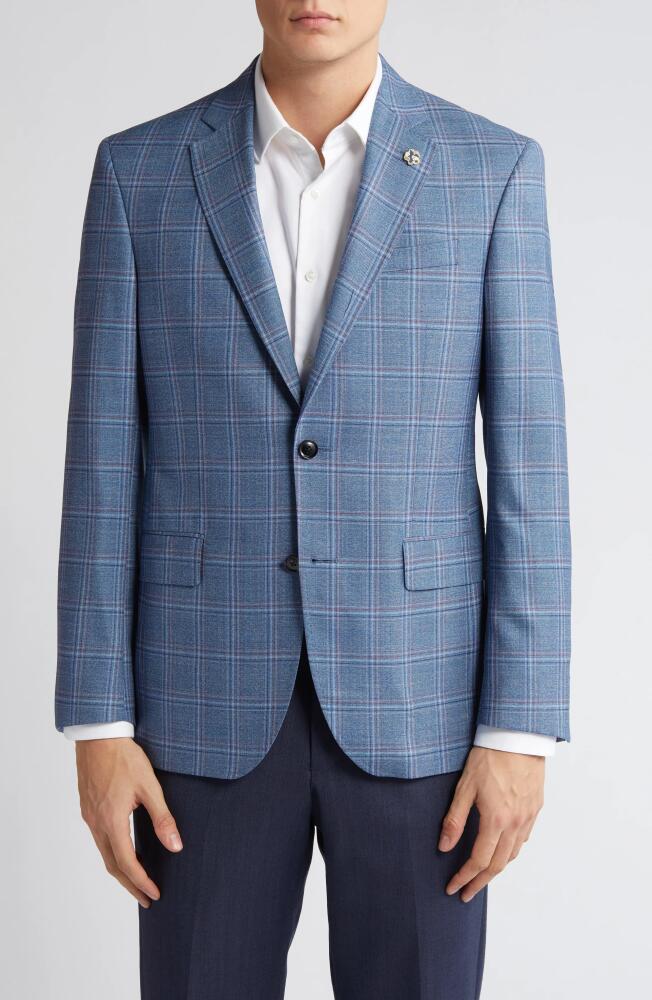 Ted Baker London Jay Deco Plaid Slim Fit Wool Sport Coat in Light Blue Cover