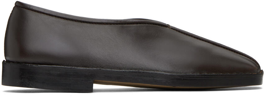 LEMAIRE Brown Flat Piped Slippers Cover