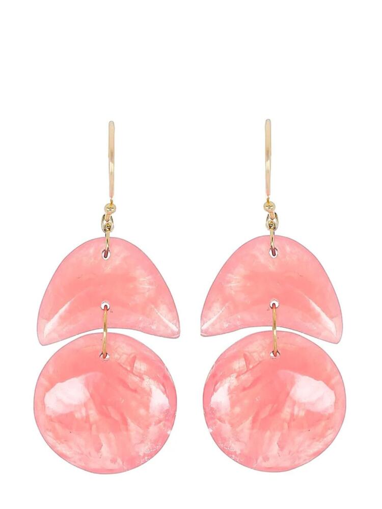 Ten Thousand Things 18kt yellow gold Tiny Arp rhodochrosite earrings Cover