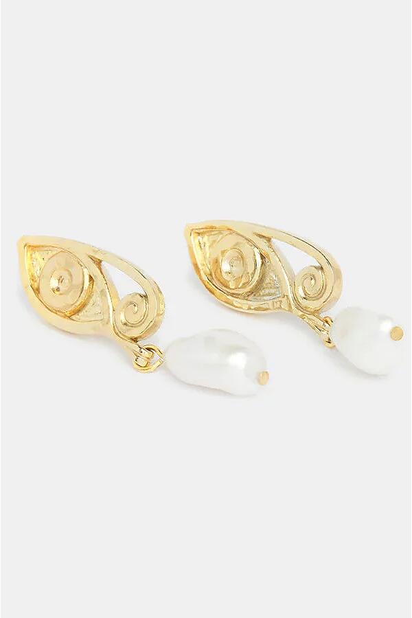 Deux Lions Jewelry Golden Ayla Pearl Earrings in Gold Cover