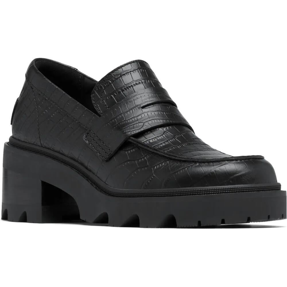 SOREL Joan Now City Penny Loafer in Black/Black Cover