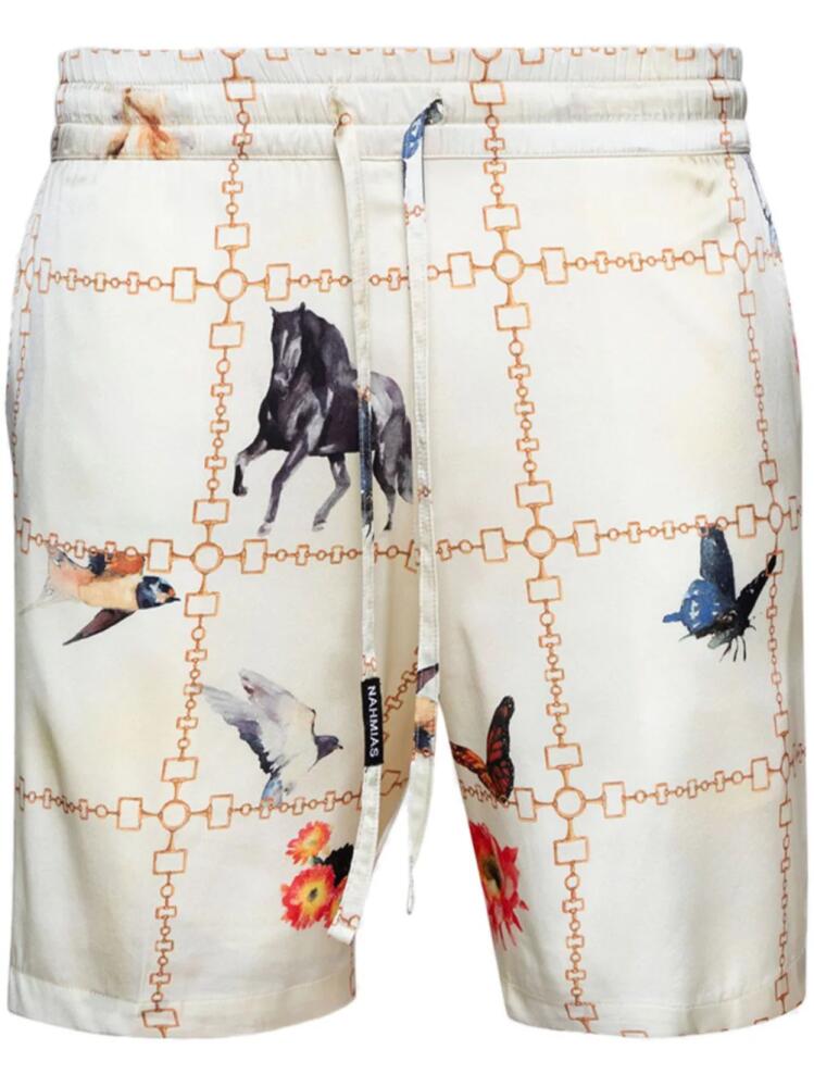 Nahmias Wildlife-print shorts - Neutrals Cover