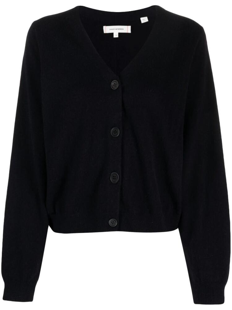 Chinti & Parker V-neck cropped wool cardigan - Blue Cover