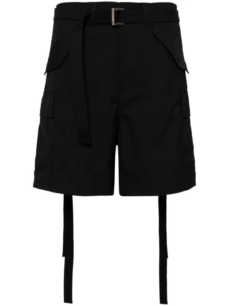 sacai belted cargo shorts - Black Cover