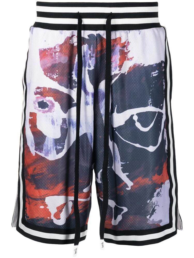 Haculla Painted Basketball track shorts - Blue Cover