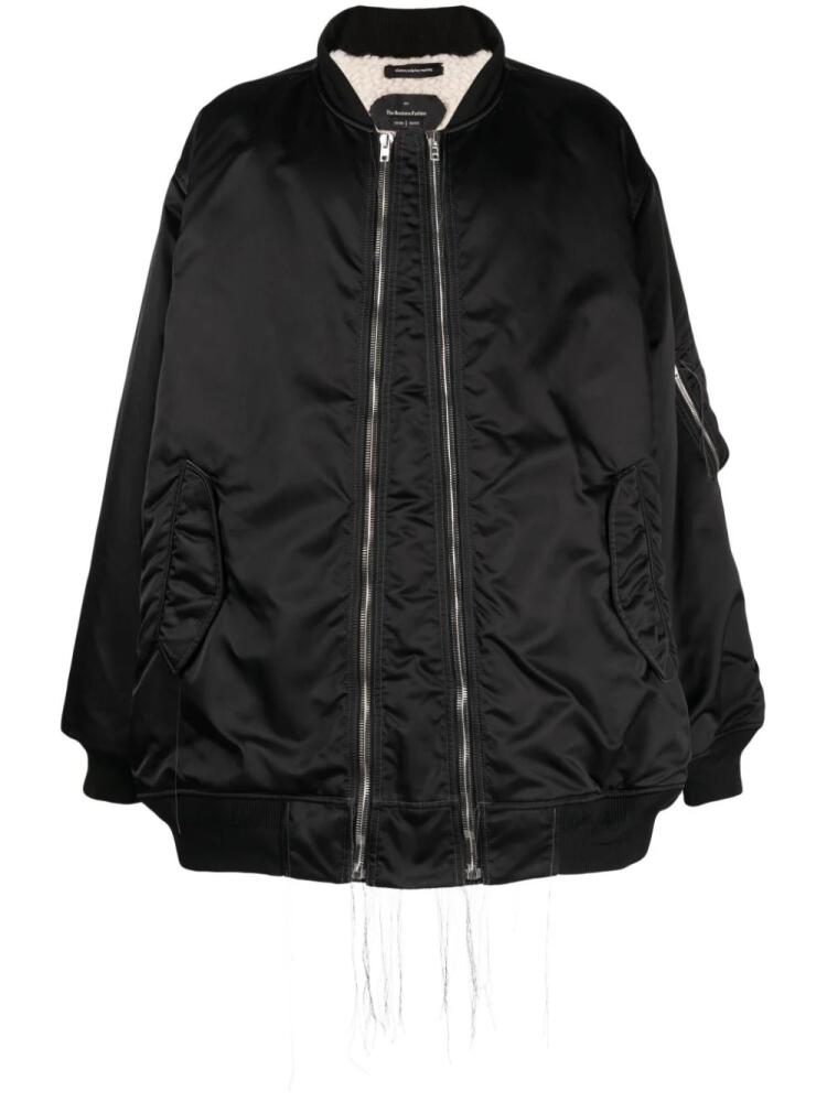 Nicolas Andreas Taralis exposed-seam zip-up bomber jacket - Black Cover