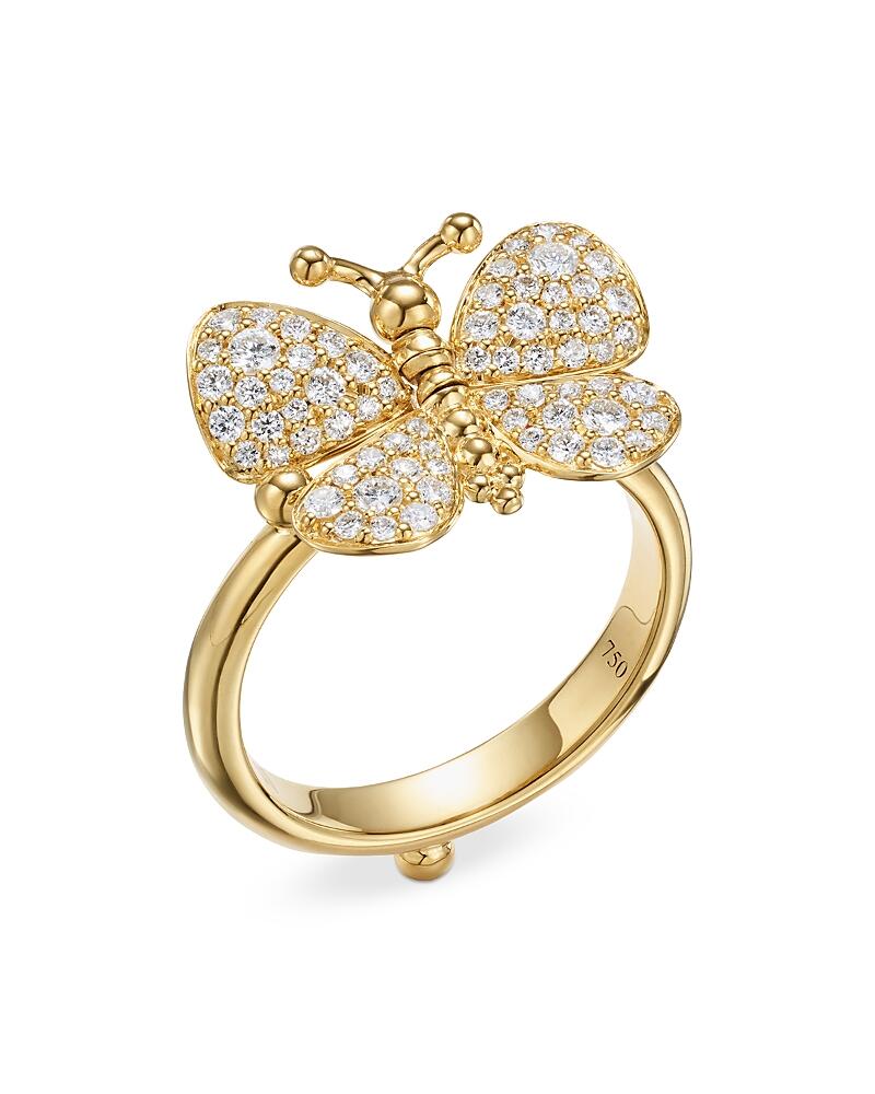 Temple St. Clair 18K Yellow Gold Diamond Snow Butterfly Ring Cover