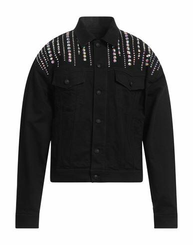 Versace Jeans Couture Man Denim outerwear Black Cotton, Elastane Cover