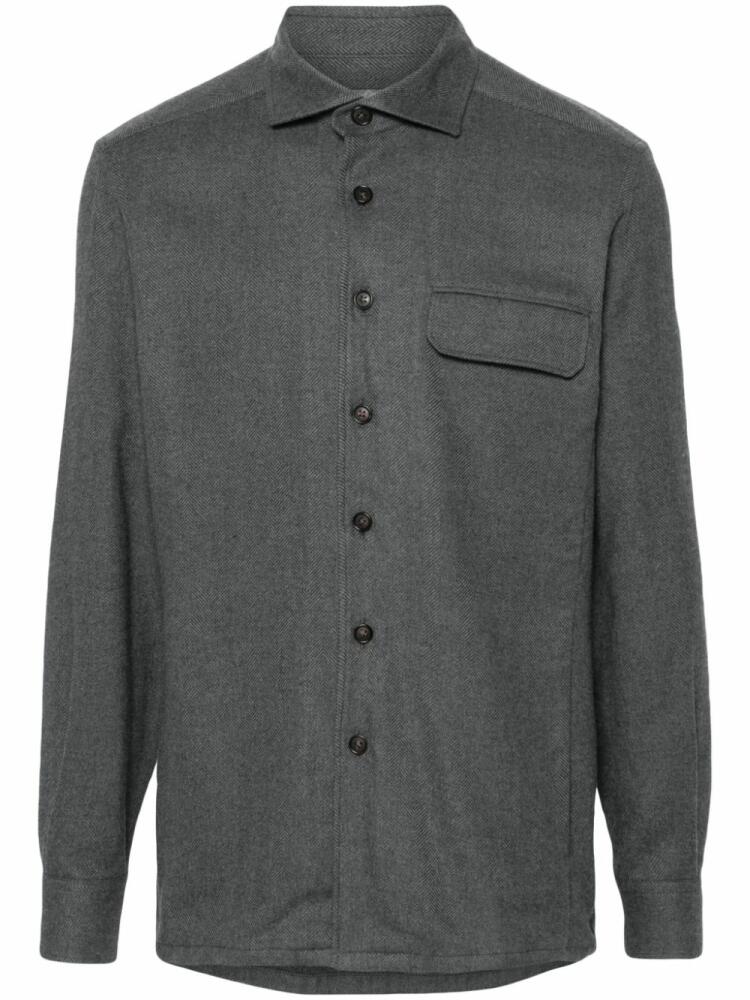 Corneliani spread-collar cotton shirt - Grey Cover