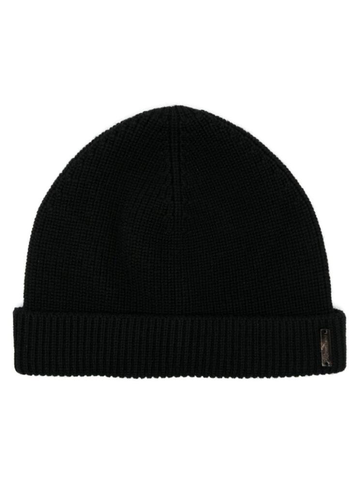 Corneliani ribbed virgin wool beanie - Black Cover