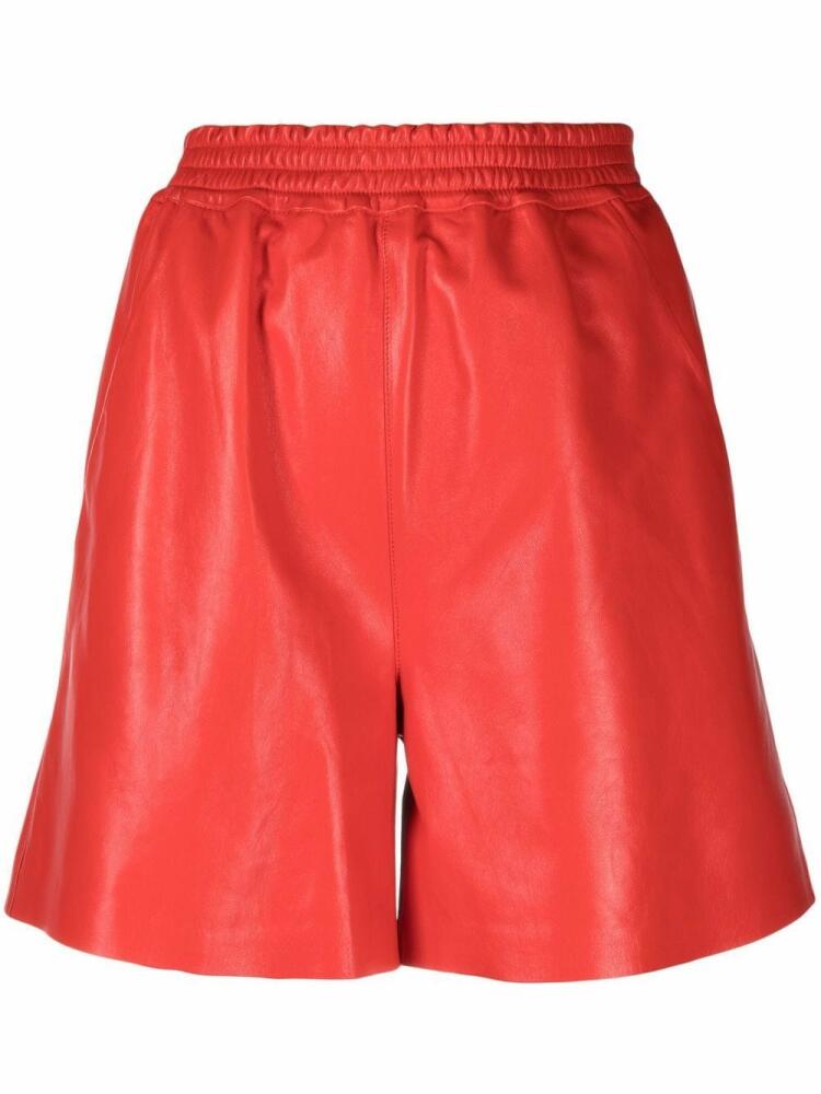 Desa 1972 elasticated leather shorts - Red Cover