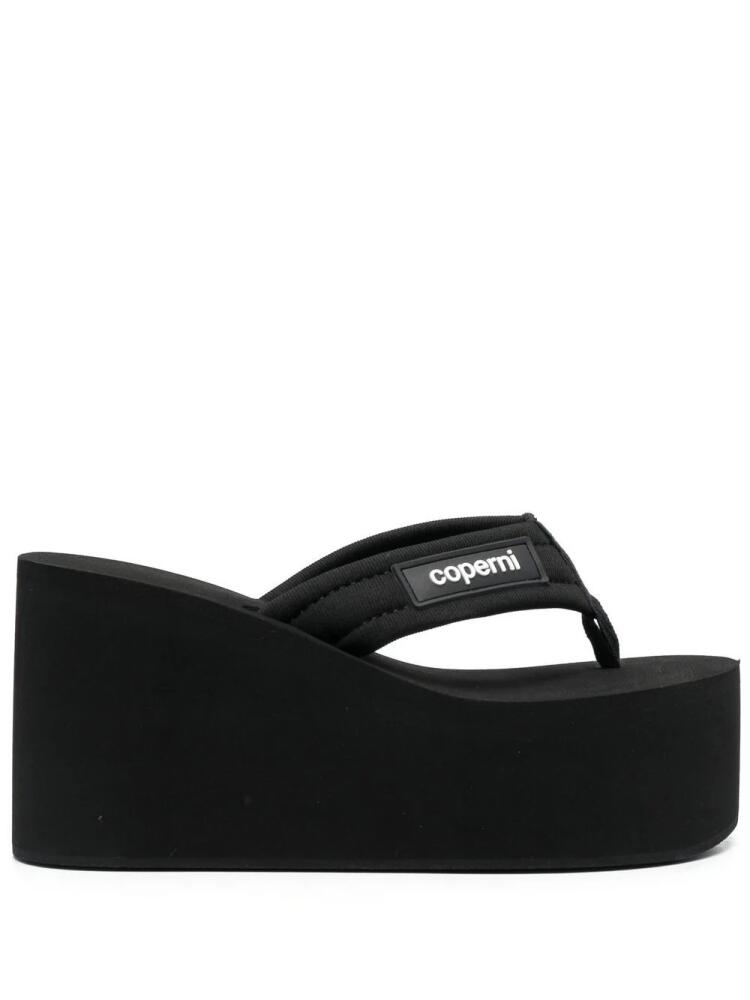 Coperni logo-patch wedge sandals - Black Cover