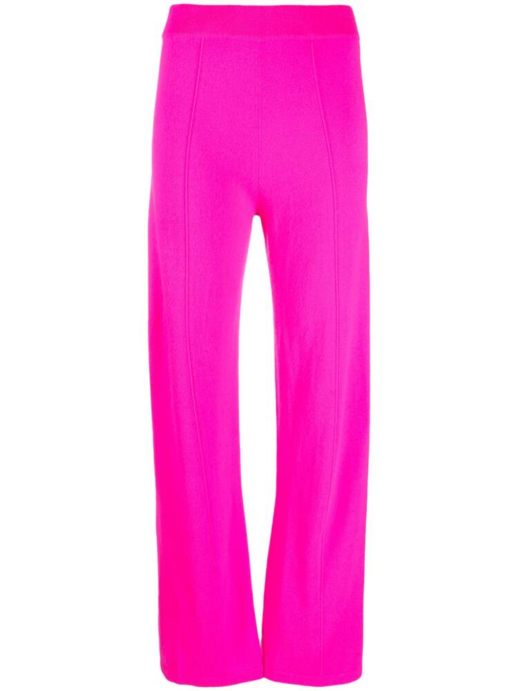 Chinti & Parker fine-knit wide-leg track pants - Pink Cover