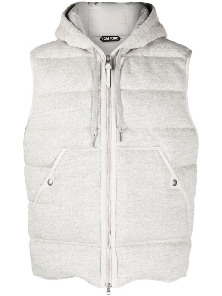 TOM FORD mélange-effect cotton gilet - Grey Cover