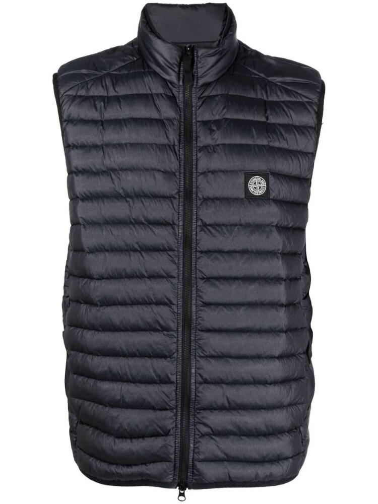 Stone Island Compass logo-patch padded gilet - Blue Cover