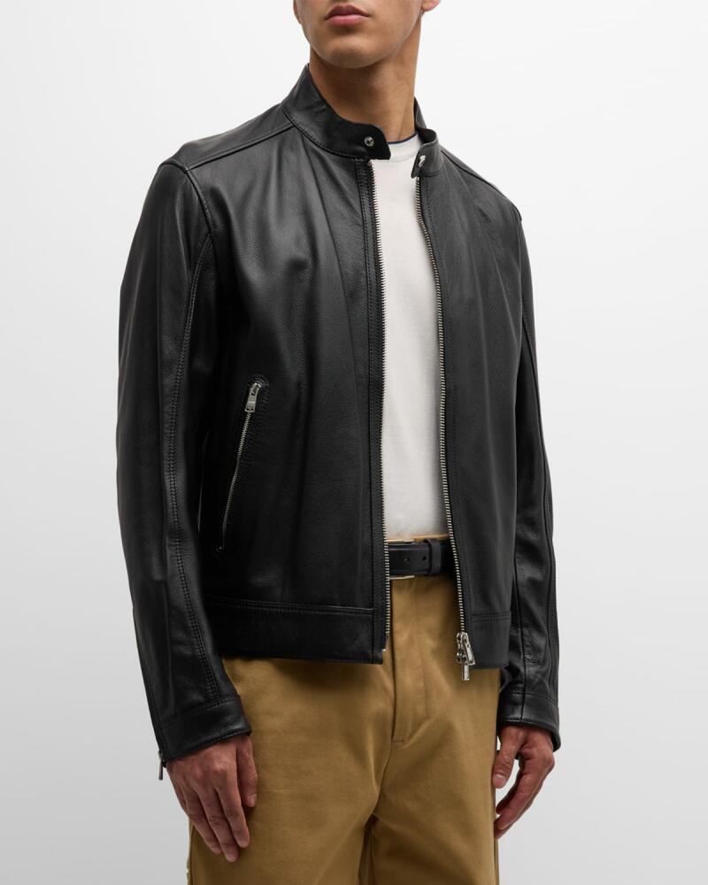 BOSS Men's Grained Leather Jacket Cover