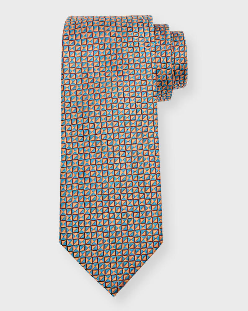 Charvet Men's Silk Micro-Geometric Tie Cover