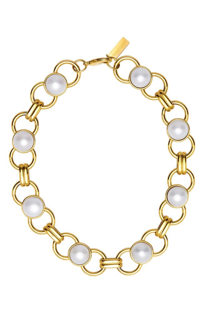 st. Moran Freshwater Pearl Station Necklace in White Cover