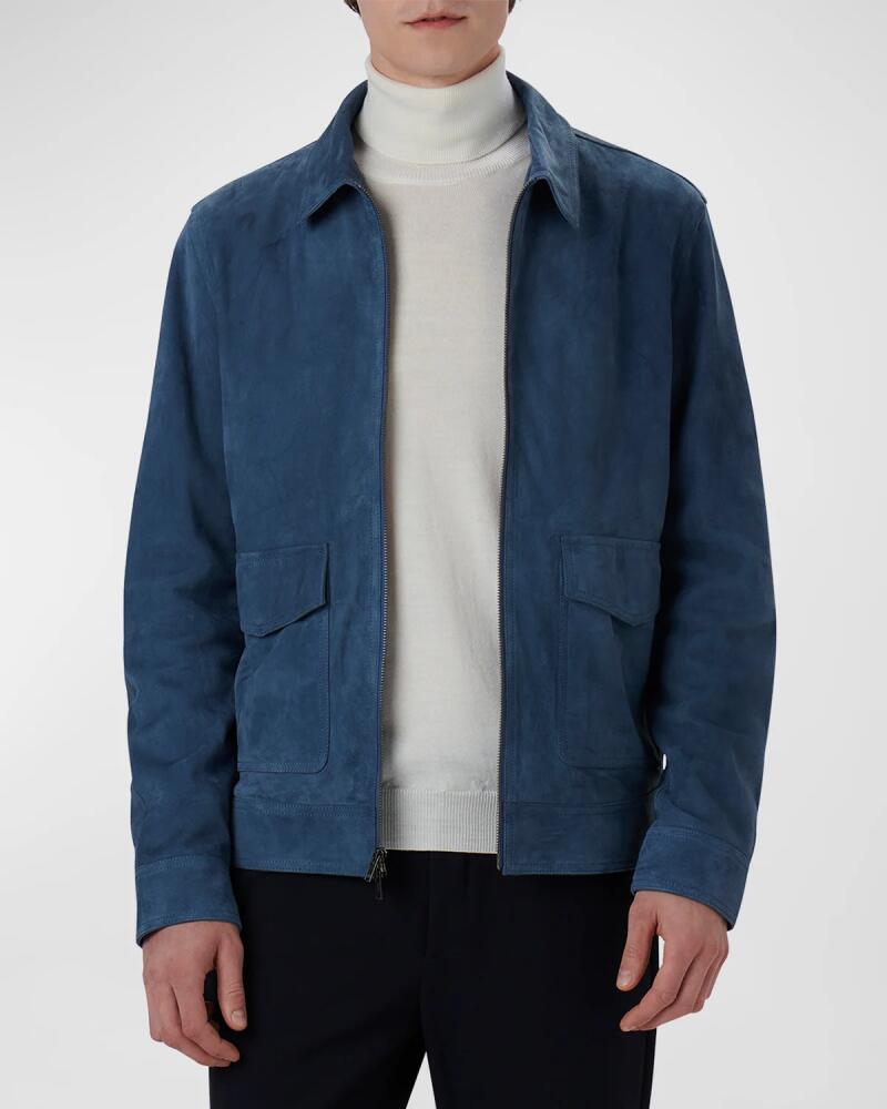 Bugatchi Men's Full-Zip Suede Bomber Jacket Cover