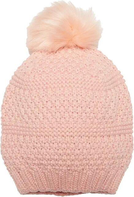 San Diego Hat Company Knit Beanie w/ Faux Fur Pom (Blush) Beanies Cover