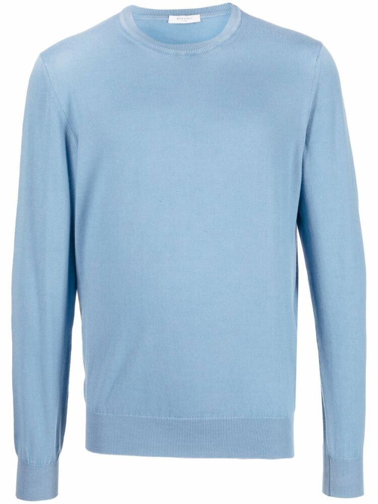 Boglioli fine knit cotton jumper - Blue Cover