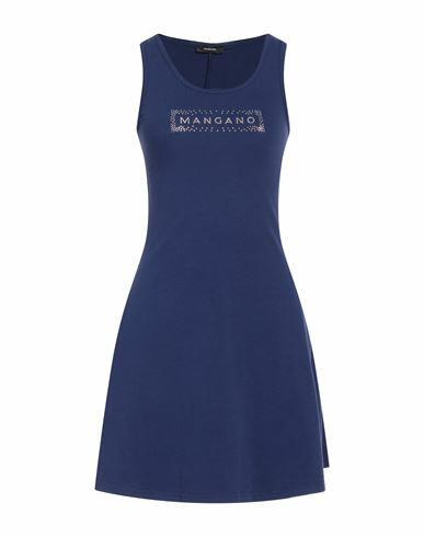 Mangano Woman Mini dress Slate blue Cotton Cover