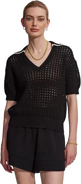 Varley Monte V-Neck Knit Polo (Black) Women's Clothing Cover