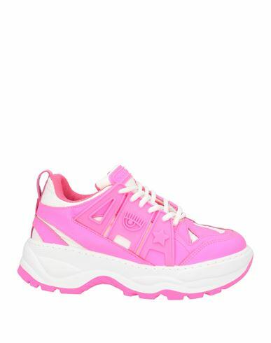 Chiara Ferragni Woman Sneakers Fuchsia Leather, Textile fibers Cover