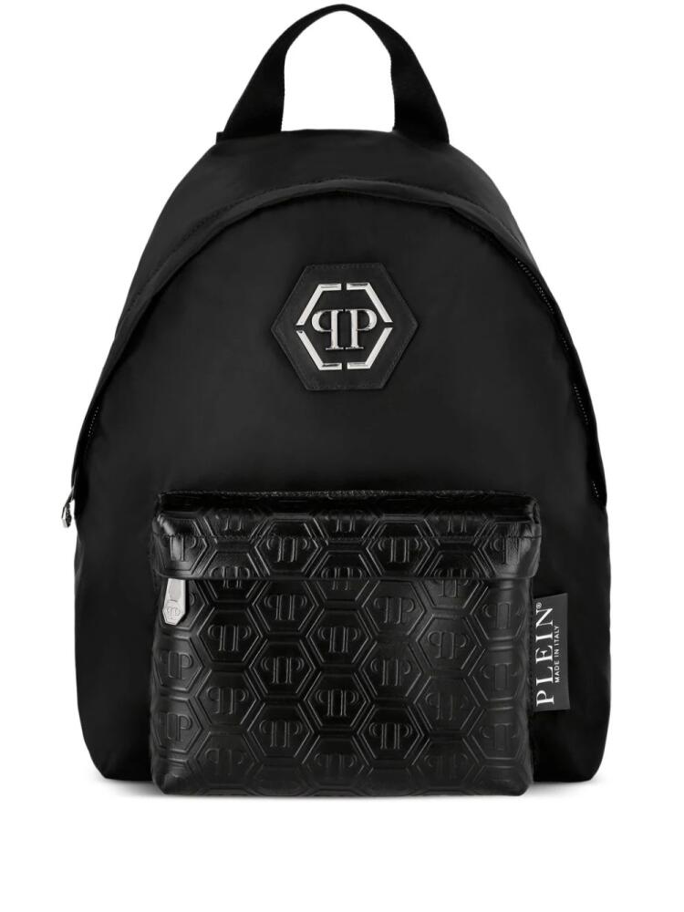 Philipp Plein monogram leather backpack - Black Cover