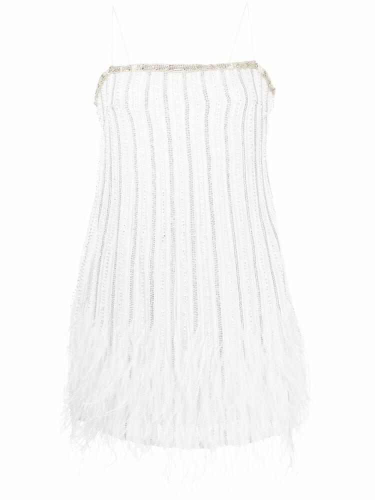 Retrofete Rubina sequin feather embellished dress - White Cover