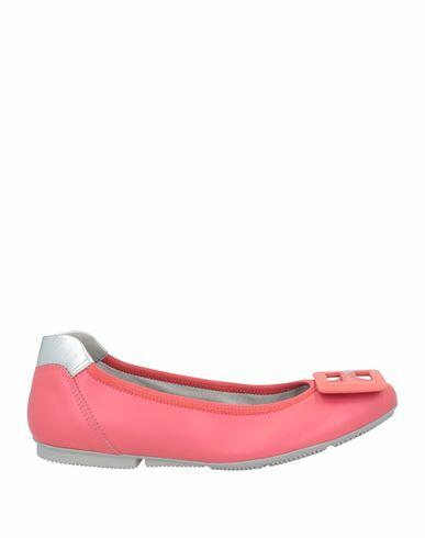 Hogan Woman Ballet flats Coral Leather, Textile fibers Cover