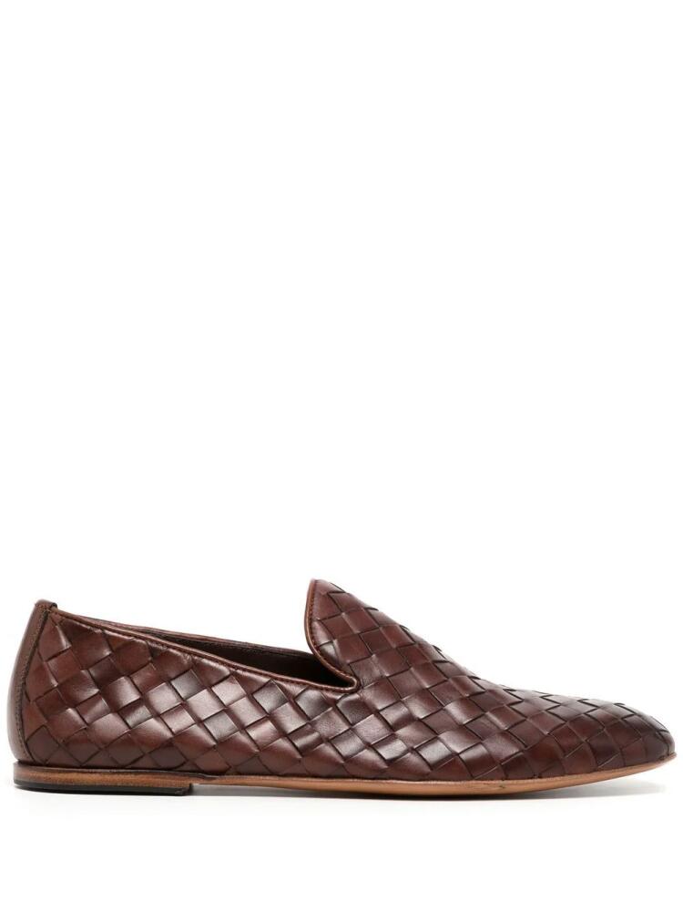 Barrett woven-leather loafers - Brown Cover