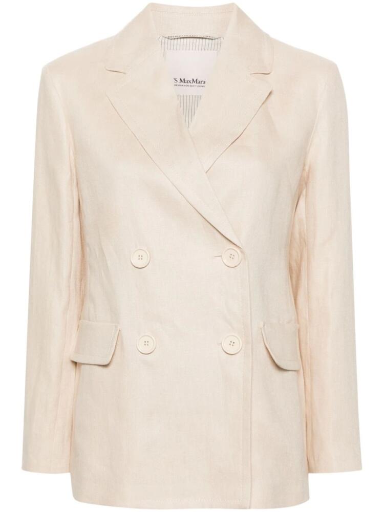 'S Max Mara Laura double-breasted linen blazer - Neutrals Cover