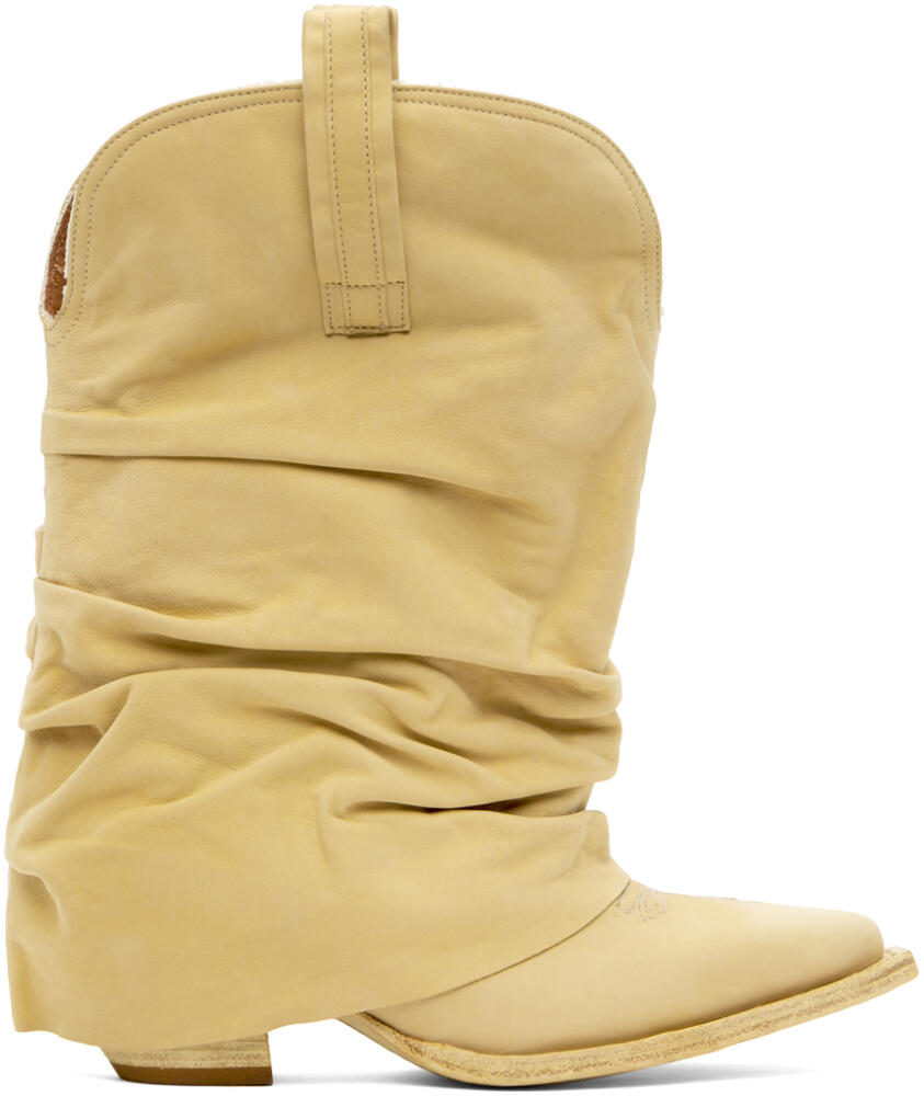 R13 SSENSE Exclusive Beige Low Rider Cowboy Boots Cover