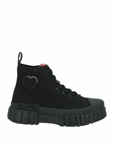 Love Moschino Woman Sneakers Black Leather, Textile fibers Cover