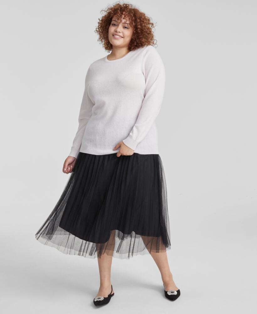 Charter Club Plus Size 100% Cashmere Crewneck Sweater, Created for Macy's - Delicacy Cover