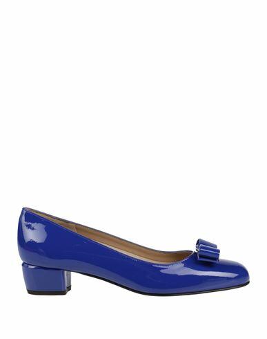 Ferragamo Woman Pumps Blue Soft Leather Cover