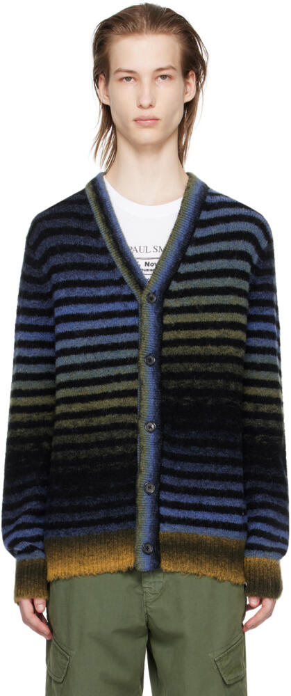 PS by Paul Smith Blue & Black Brushed Cardigan Cover