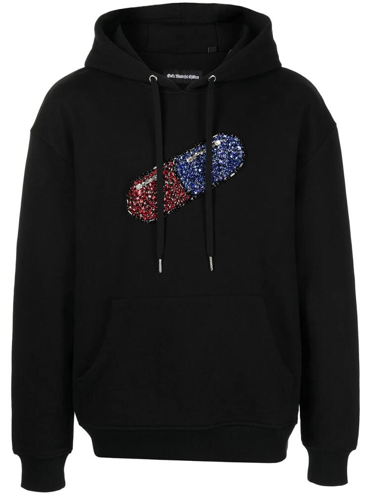 God's Masterful Children Pill crystal-embellished hoodie - Black Cover