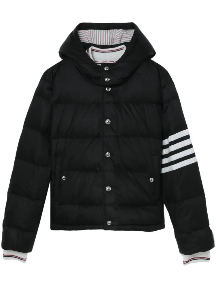 Thom Browne 4-Bar hooded puffer jacket - Black Cover