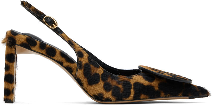 JACQUEMUS Brown & Black Les Sculptures 'Les slingbacks Duelo hautes' Heels Cover