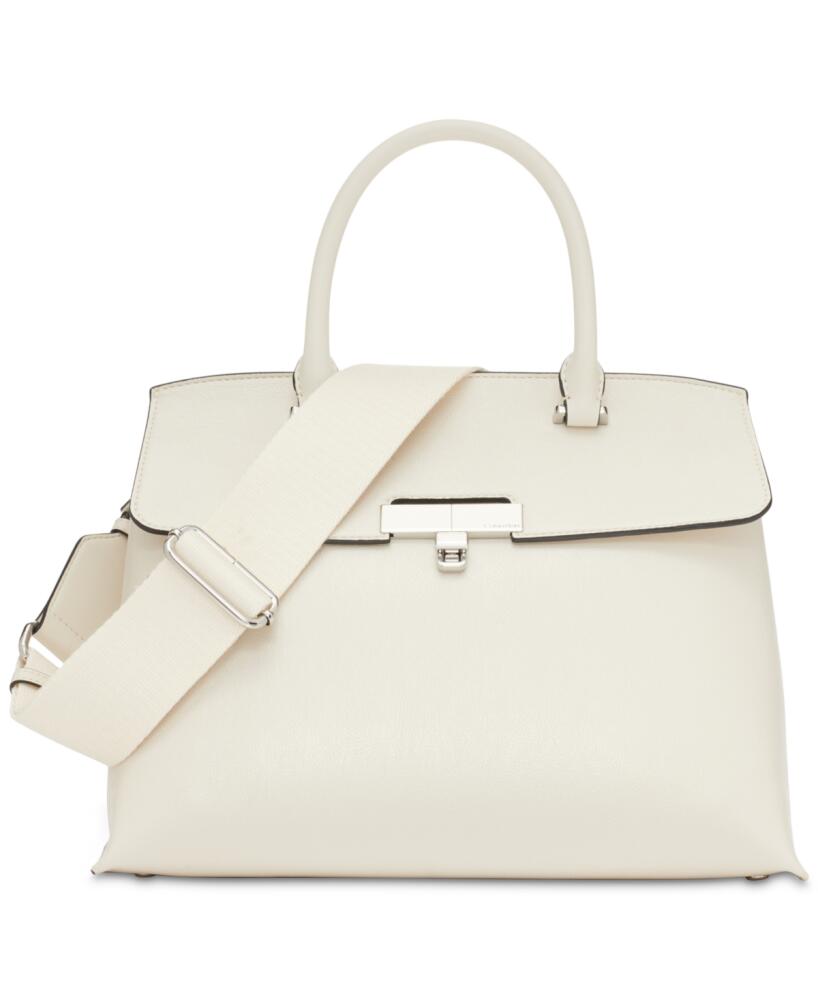 Calvin Klein Becky Turnlock Convertible Satchel - Cherub Wht Cover