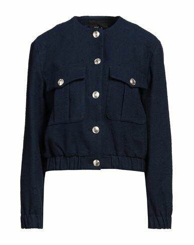 Maje Woman Jacket Navy blue Cotton, Polyamide Cover