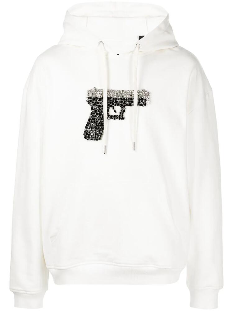 God's Masterful Children Triggered crystal-embellished hoodie - White Cover