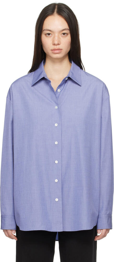 The Row Blue Attica Shirt Cover