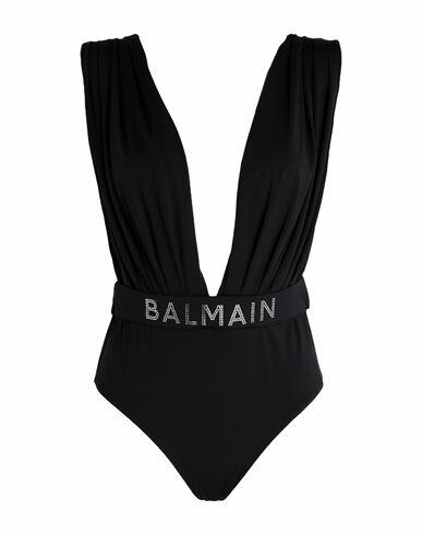 Balmain Woman One-piece swimsuit Black Polyester, Elastane Cover