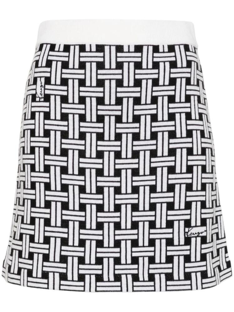 Kenzo patterned-jacquard mini skirt - White Cover