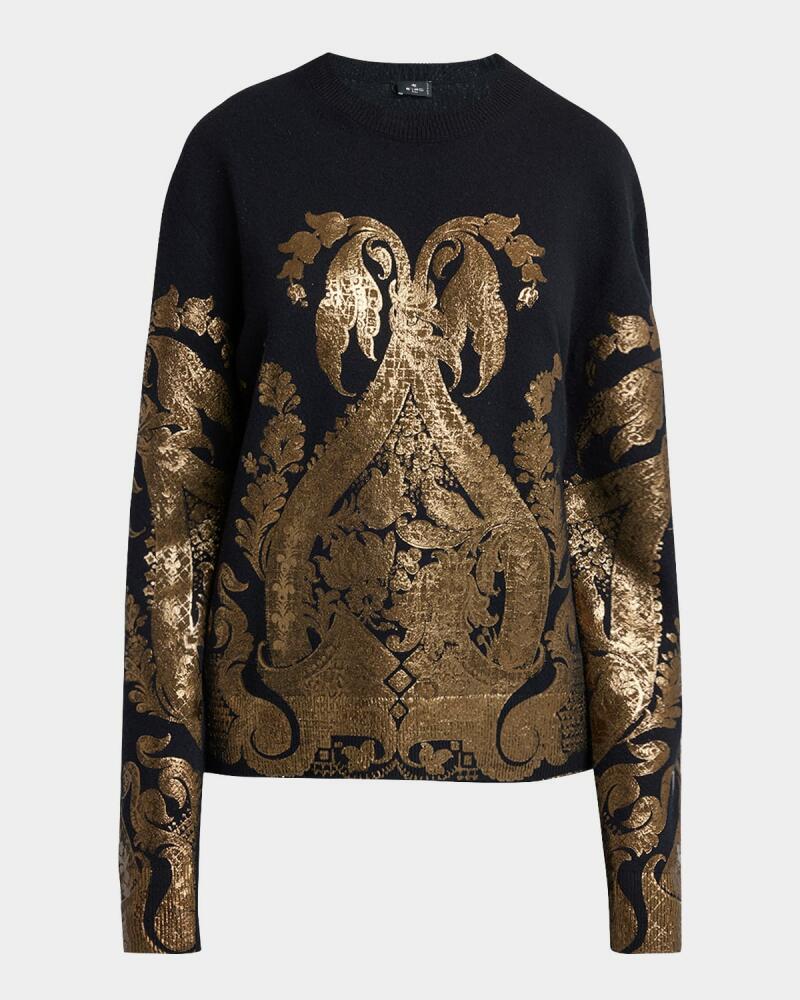 Etro Metallic Jacquard Wool Sweater Cover