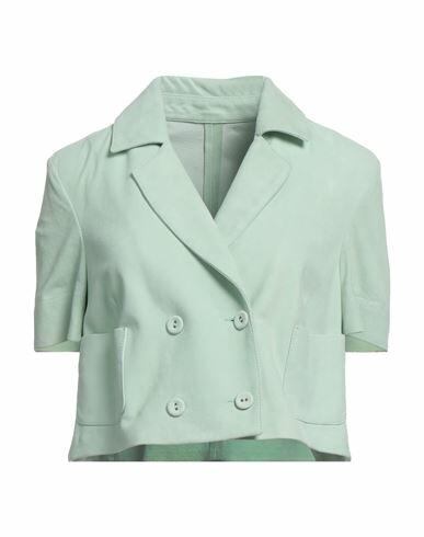 Vintage De Luxe Woman Blazer Light green Soft Leather Cover